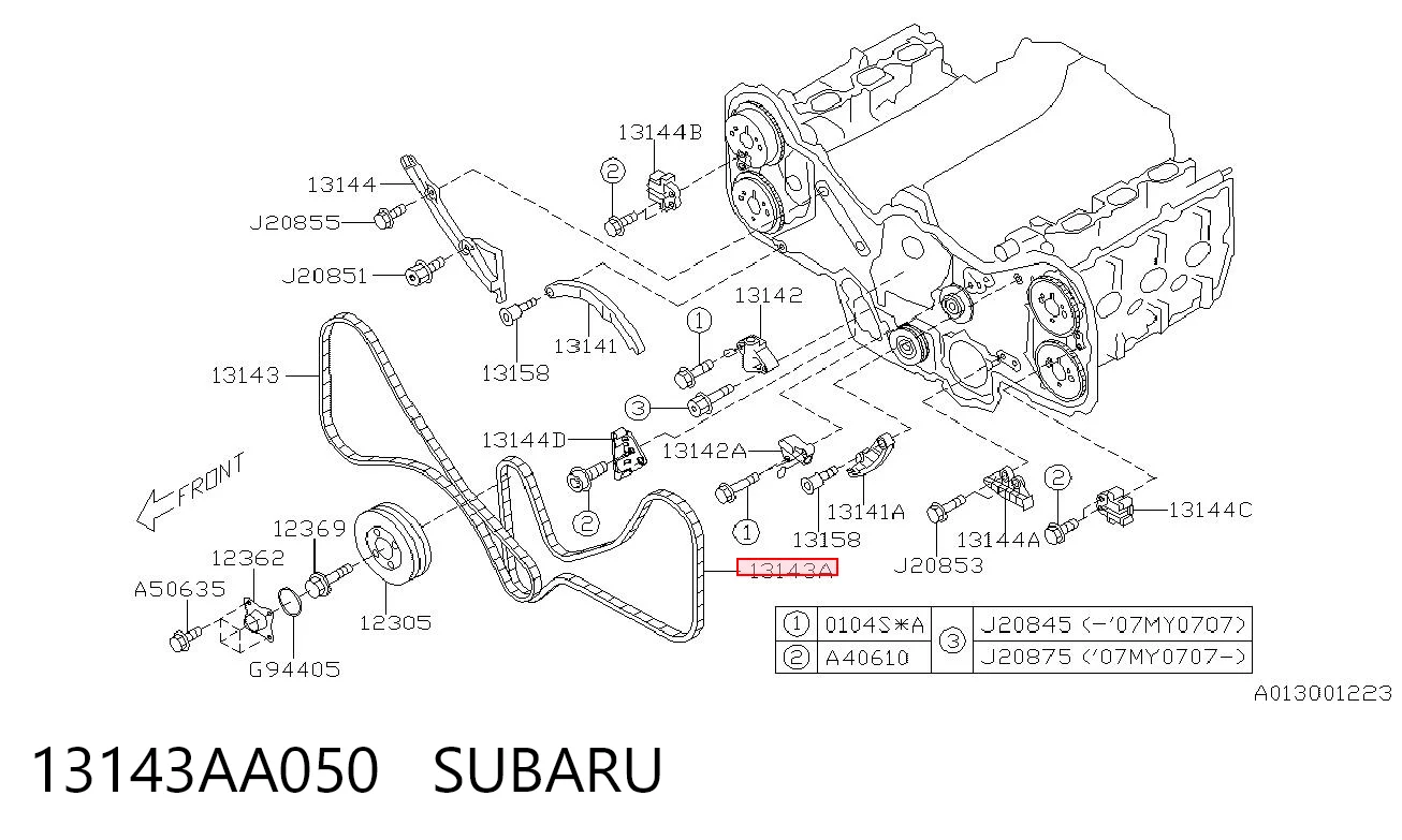13143AA050 Subaru Łańcuch rozrządu lewy