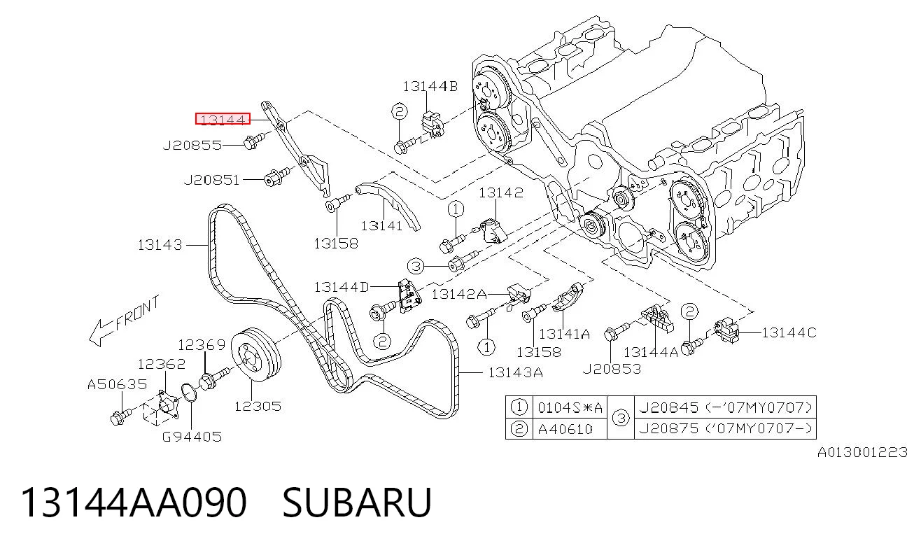 13144AA090 Subaru Tłumik drgań łańcucha rozrządu, prawy