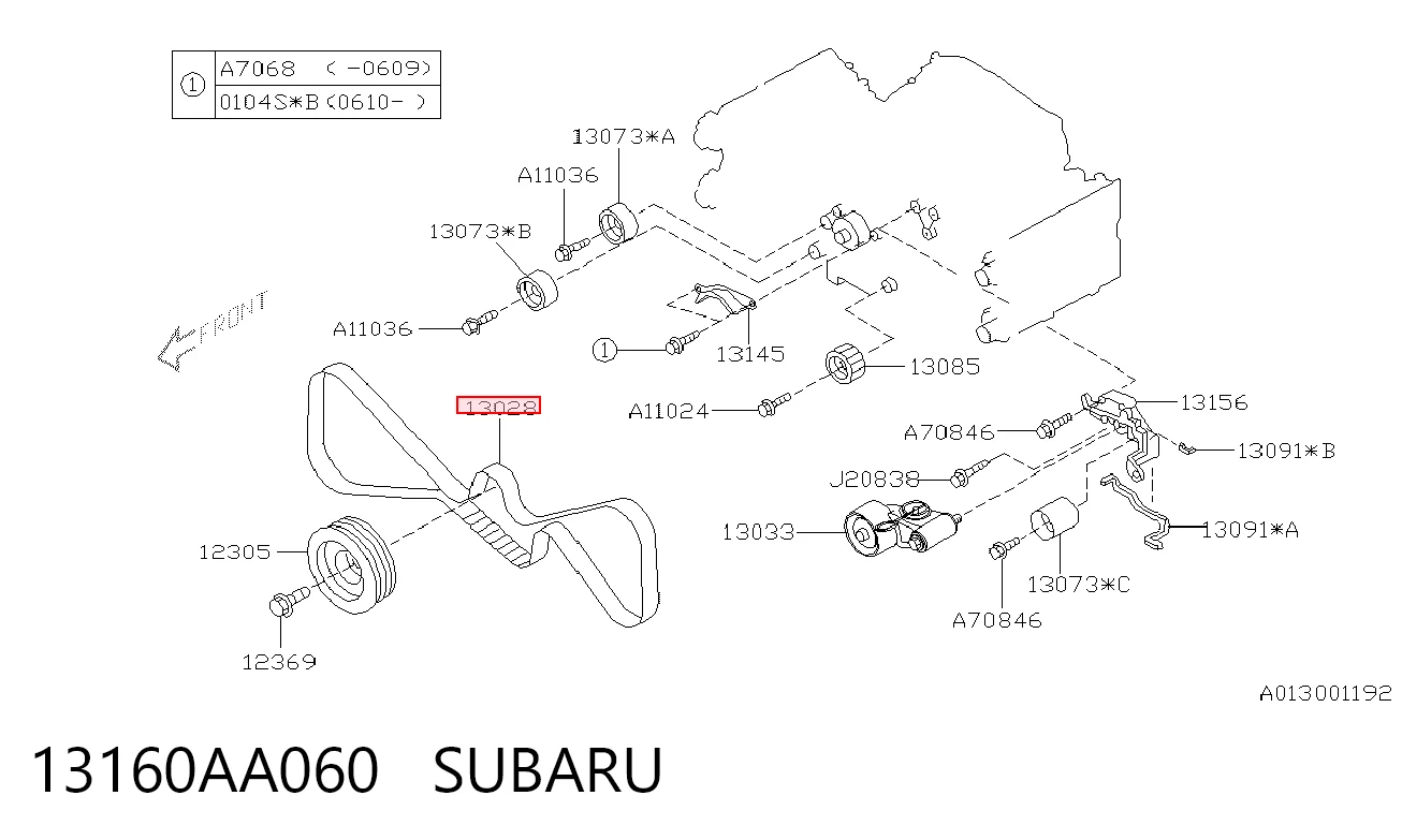13160AA060 Subaru Pasek rozrządu
