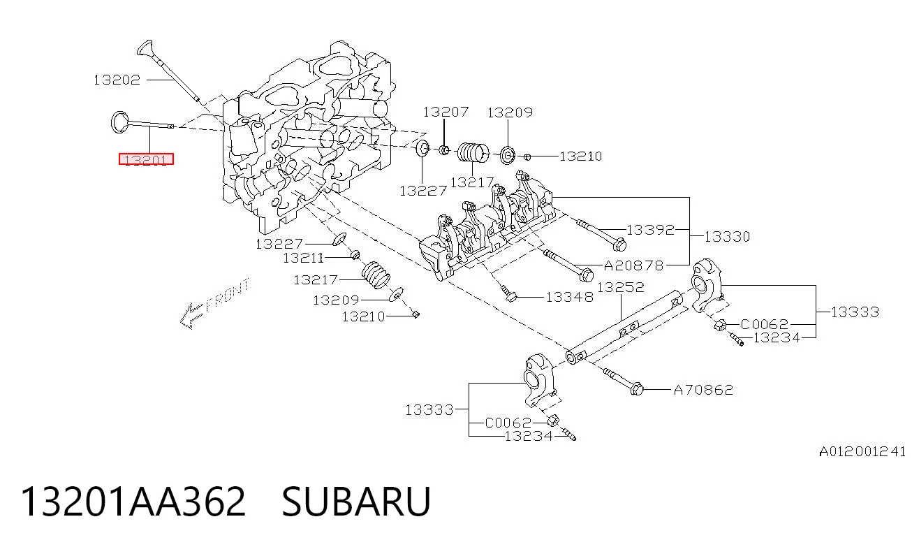 13201AA362 Subaru Zawór dolotowy/ssący
