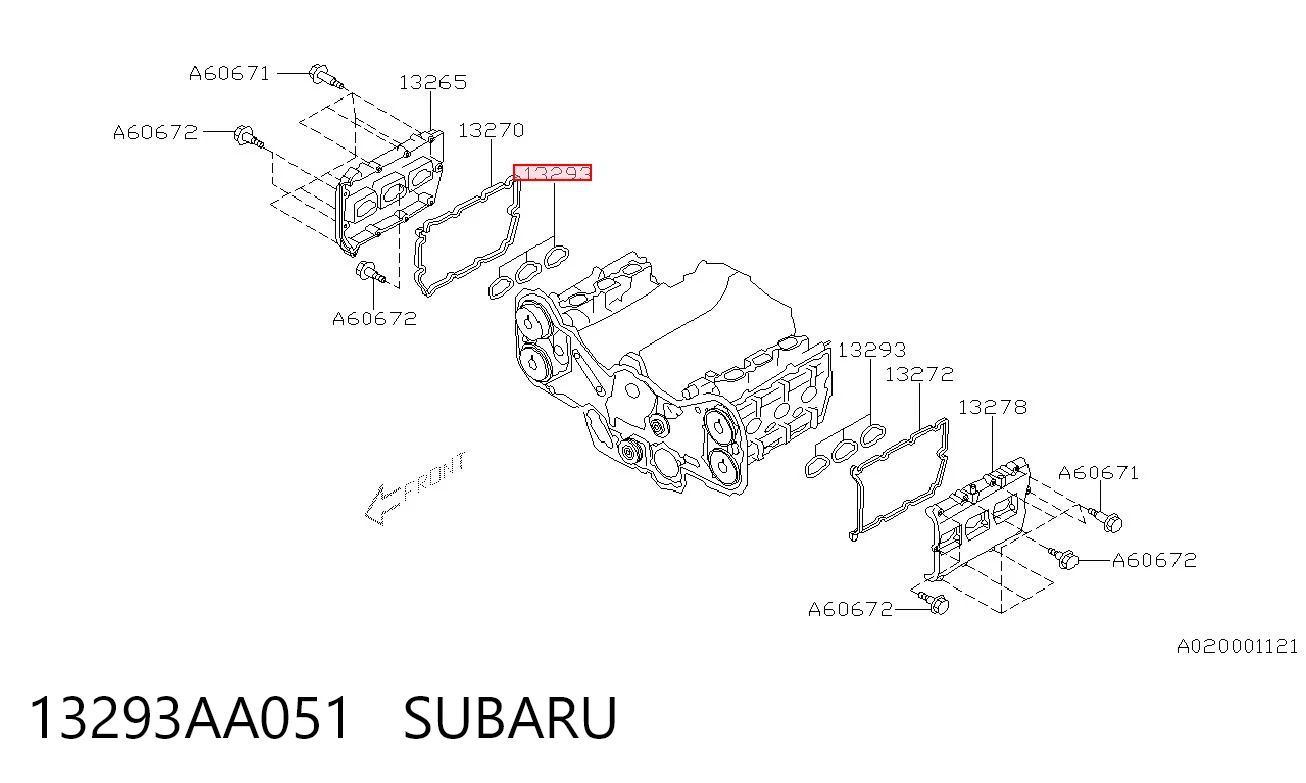 13293AA051 Subaru Uszczelka pokrywy zaworowej silnika, pierścień