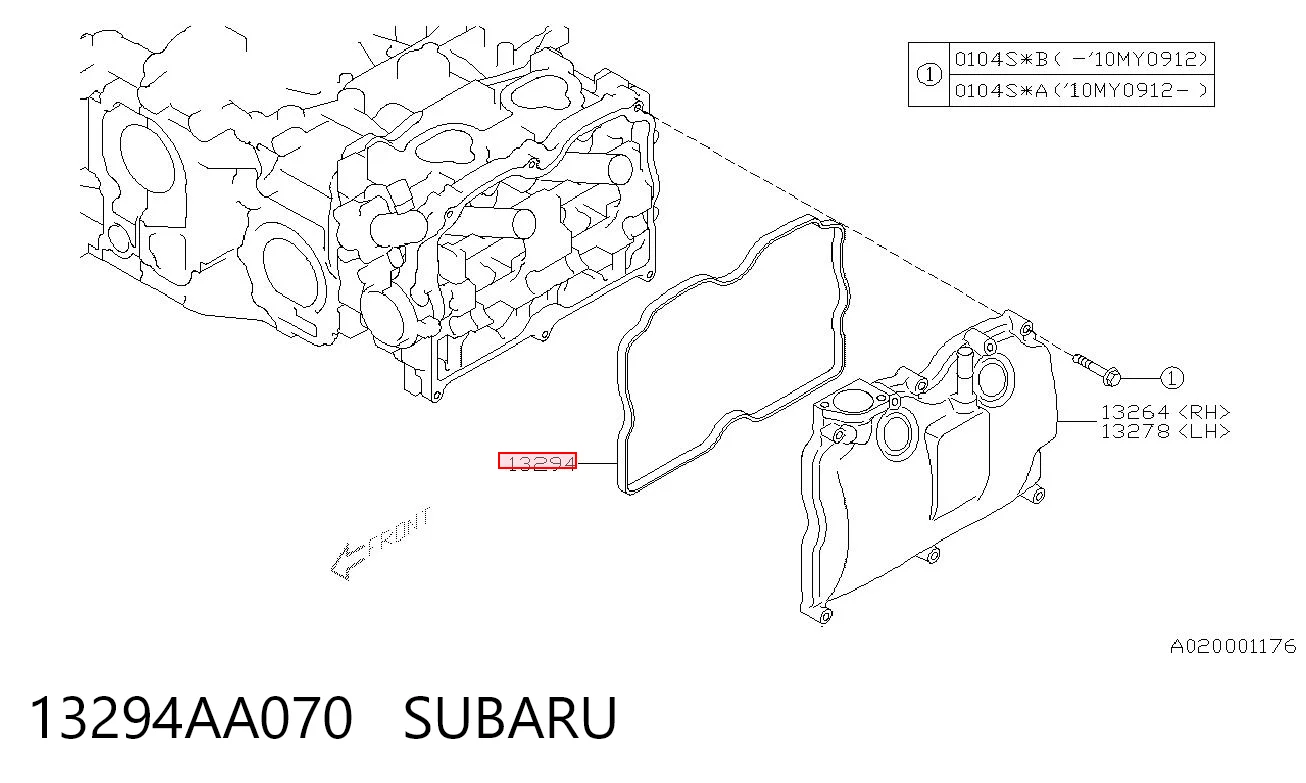 Uszczelka pokrywy zaworowej silnika do Subaru Outback IV B14, BR