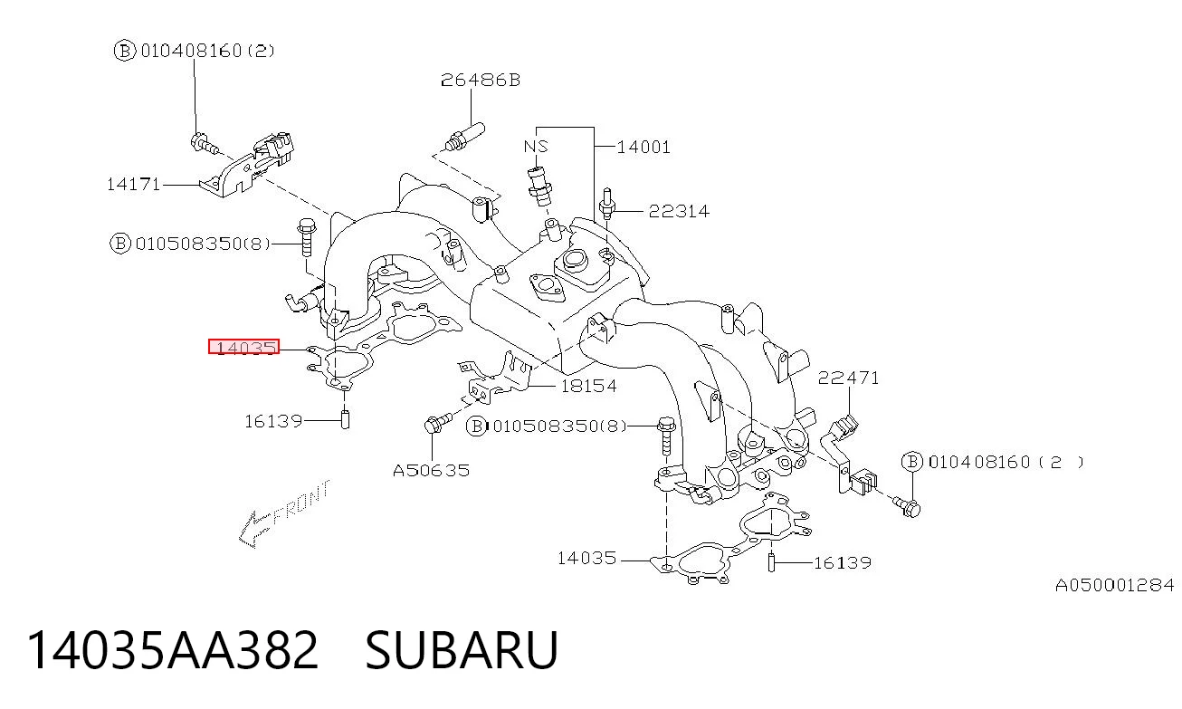 Uszczelka kolektora ssącego do Subaru Impreza II GD