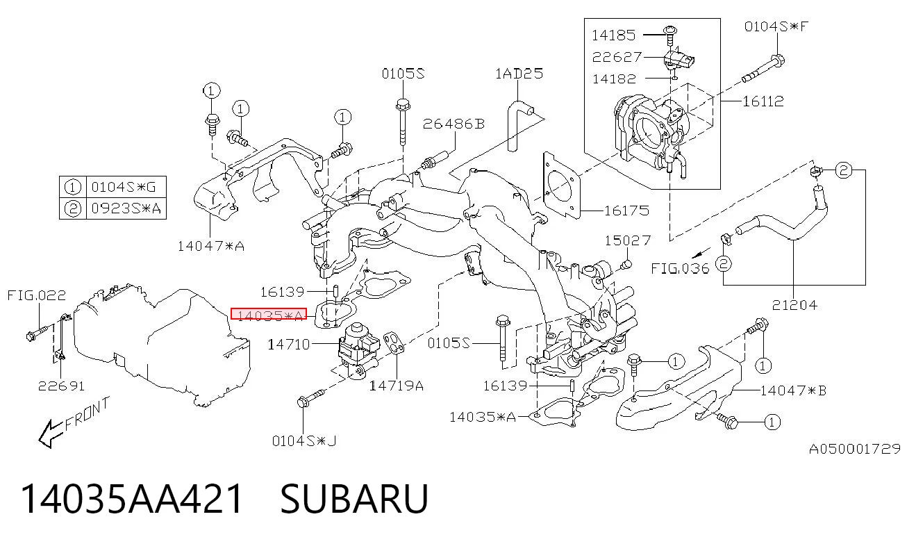 14035AA421 Subaru Uszczelka kolektora ssącego