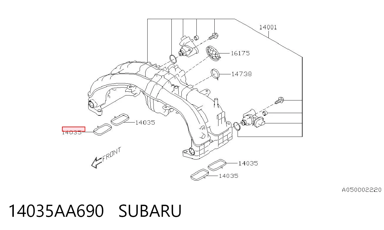 Uszczelka kolektora ssącego do Subaru Forester S14, SK