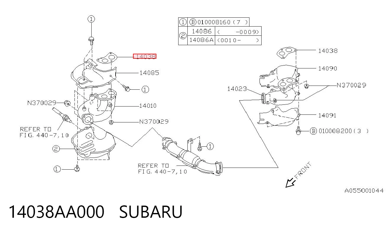 14038AA000 Subaru Uszczelka kolektora wydechowego