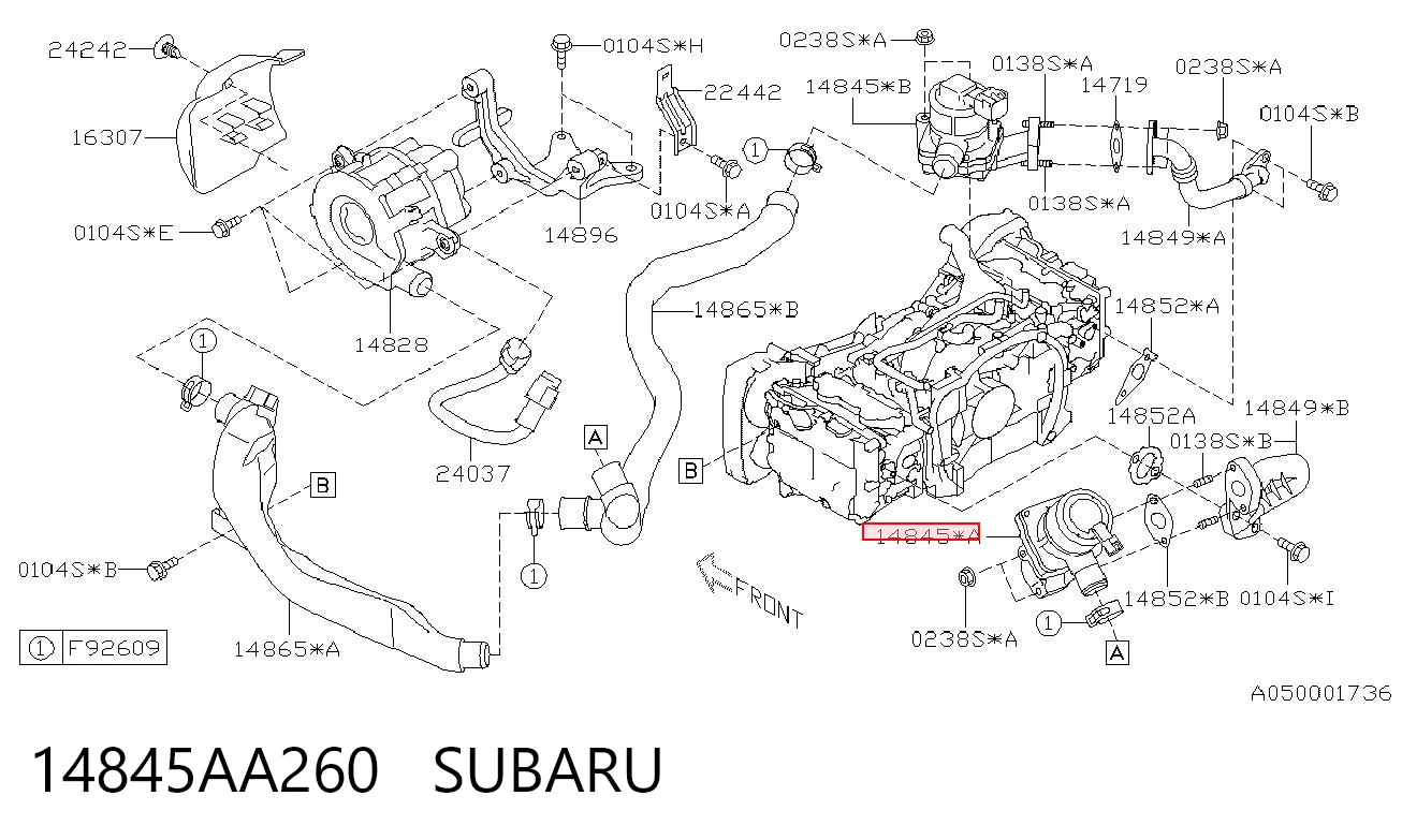 14845AA260 Subaru Zawór recyrkulacji spalin EGR