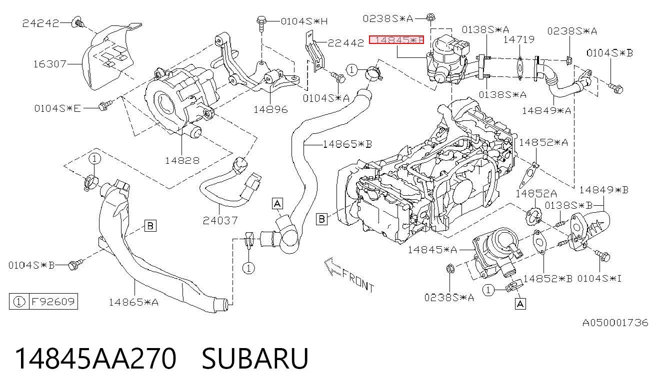 14845AA270 Subaru Zawór recyrkulacji spalin EGR