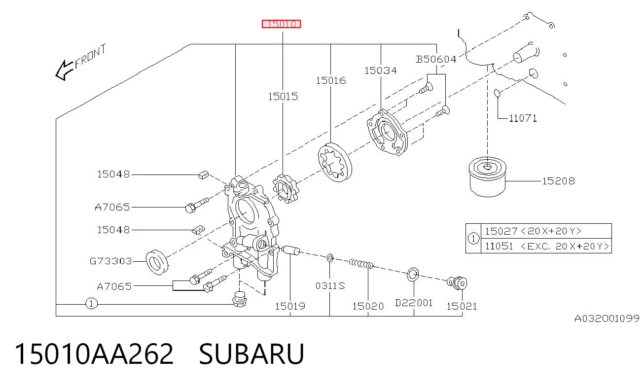 15010AA262 Subaru Pompa oleju