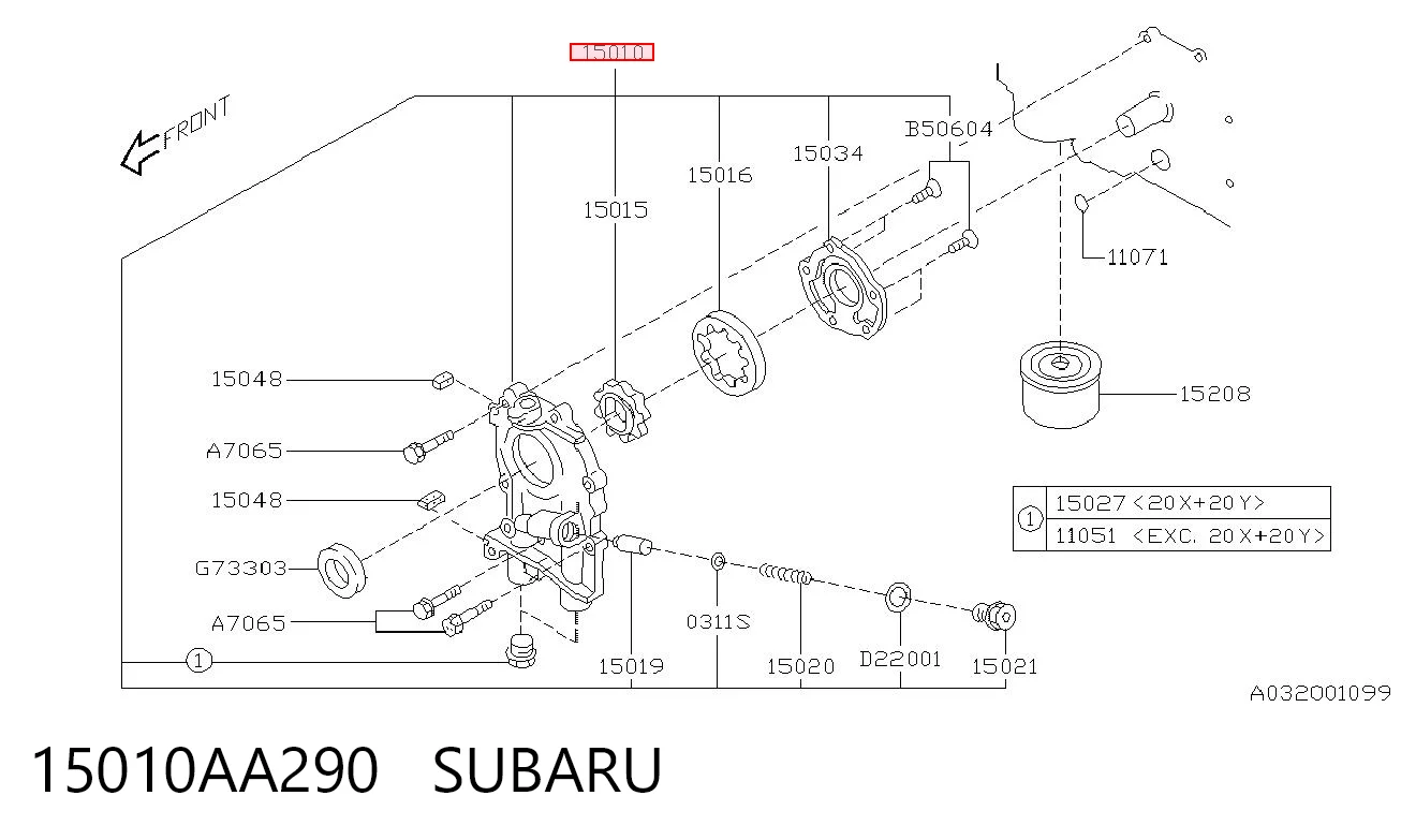 Pompa oleju do Subaru Outback B13, BP