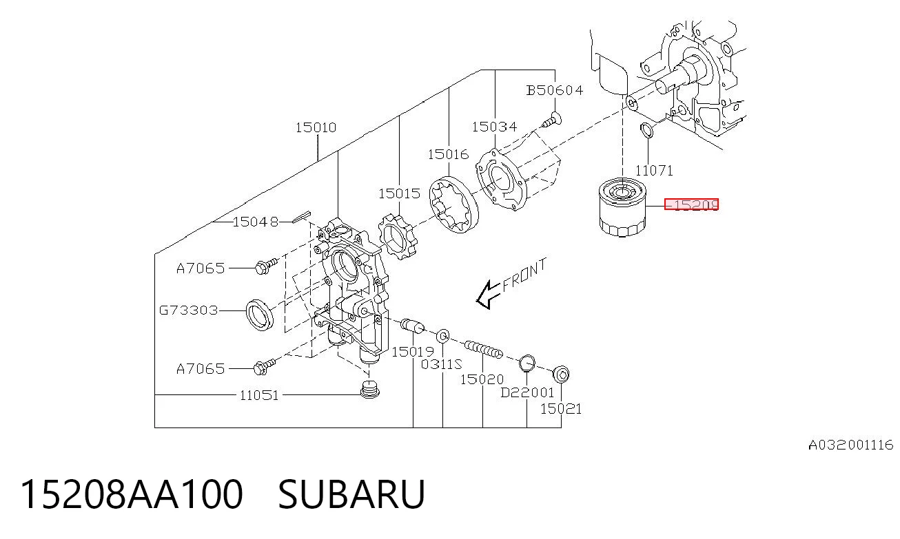 15208AA100 Subaru Filtr oleju