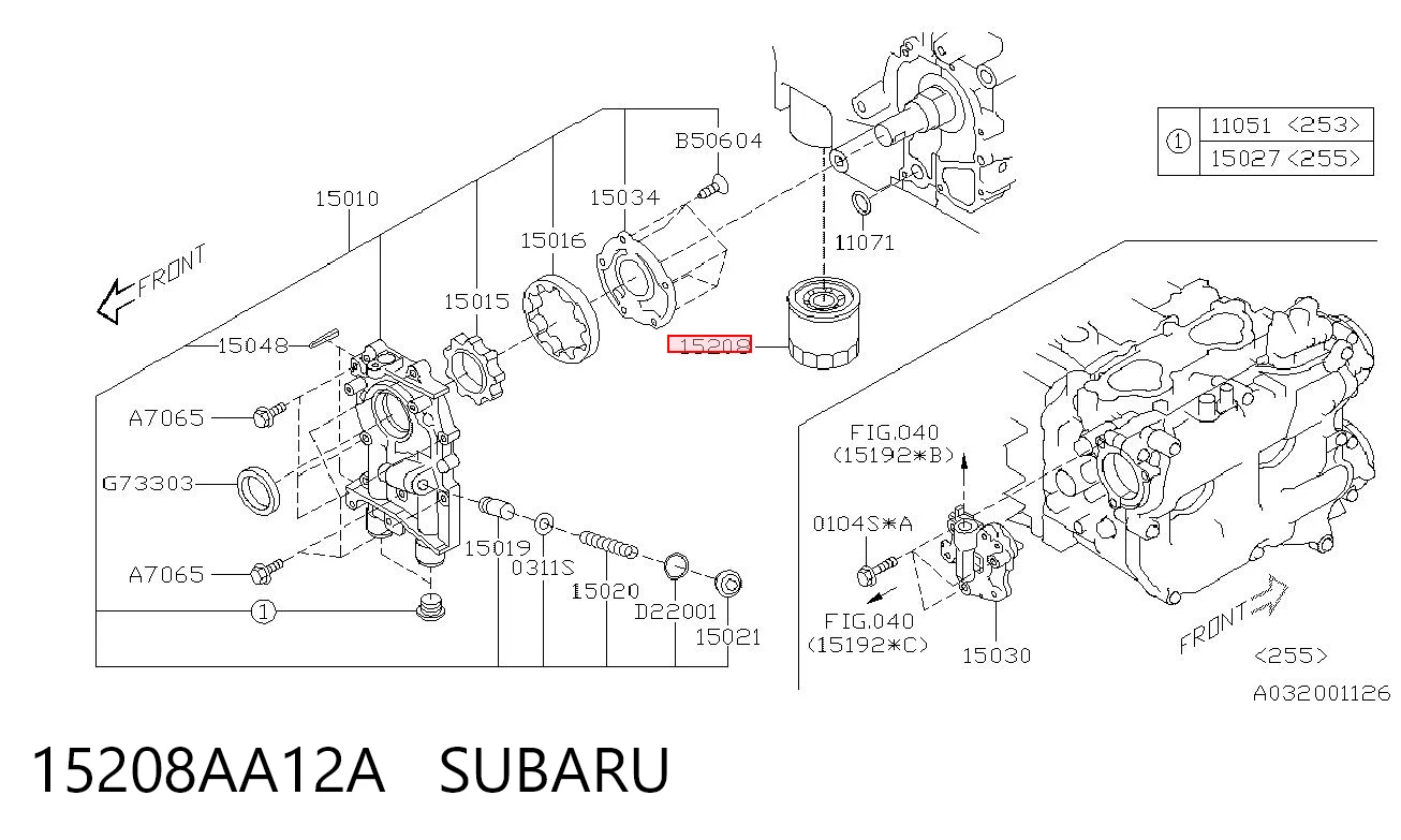 15208AA12A Subaru Filtr oleju