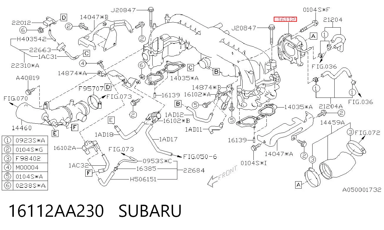 Przepustnica, komplet do Subaru Impreza III GH