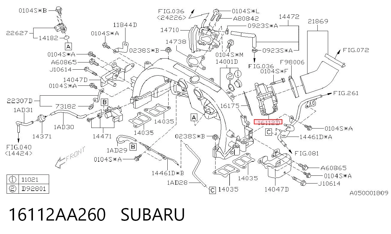 Przepustnica, komplet do Subaru Forester IV S13, SJ