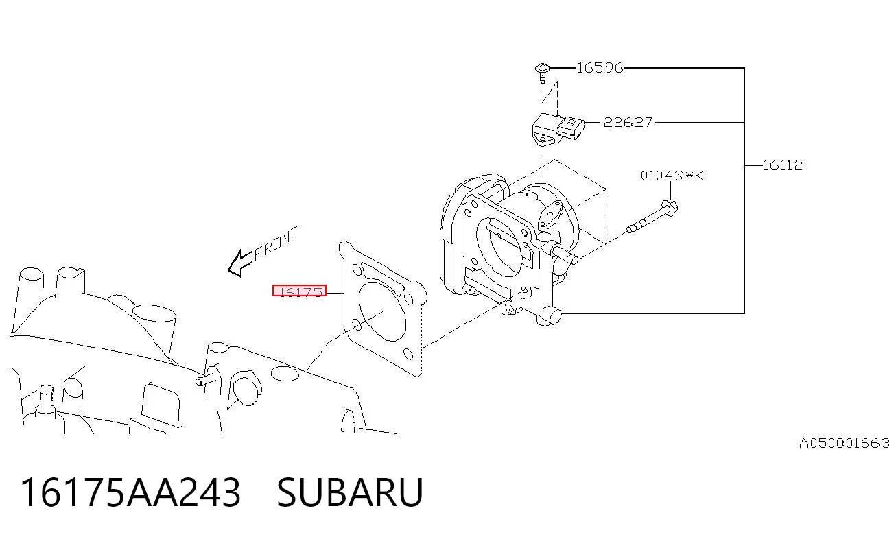 Uszczelka przepustnicy do Subaru Impreza II GD