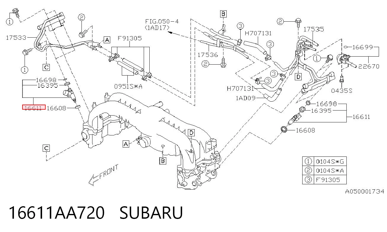 16611AA720 Subaru Wtryskiwacz paliwa