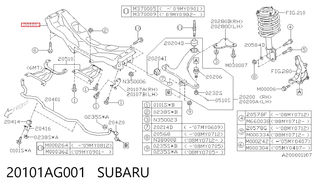 20101AG001 Subaru