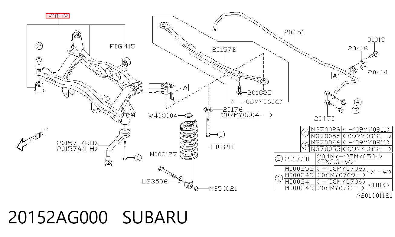 Korpus osi tylnej do Subaru Impreza III GH
