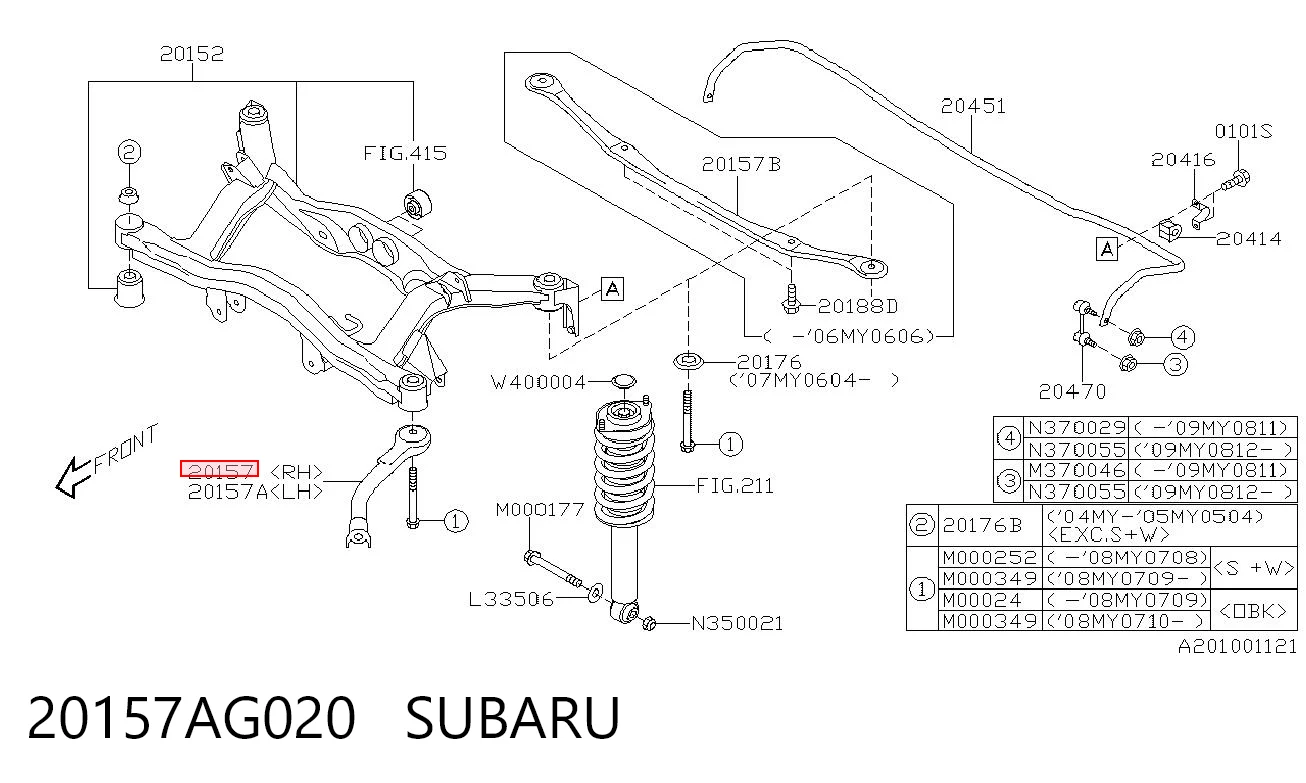 20157AG020 Subaru