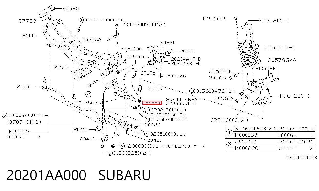 20201AA000 Subaru