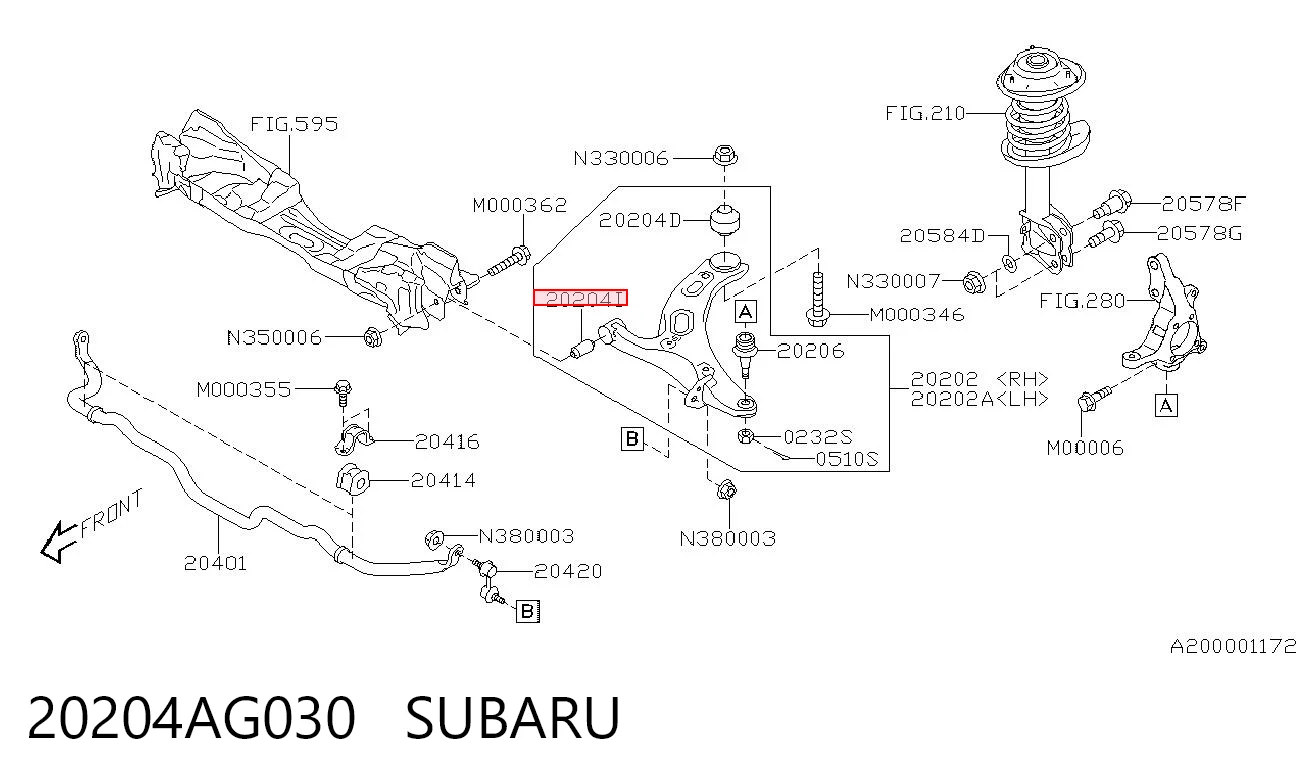20204AG030 Subaru Silentblock przedniego wahacza dolnego