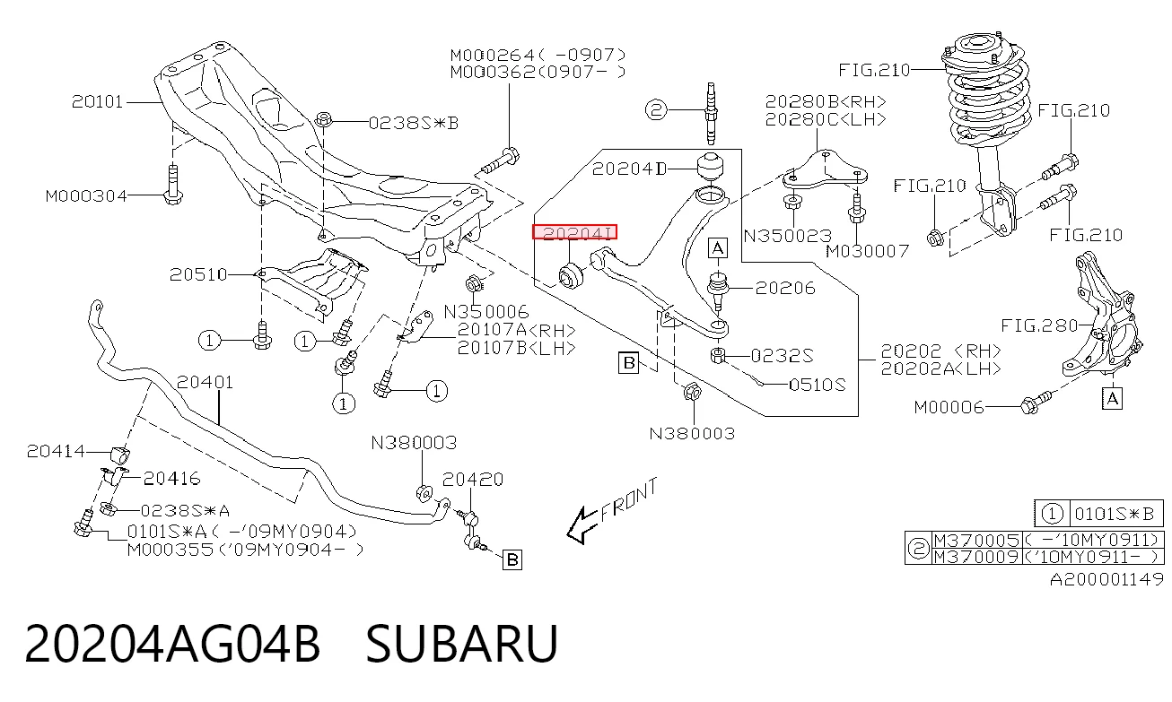 20204AG04B Subaru Silentblock przedniego wahacza dolnego