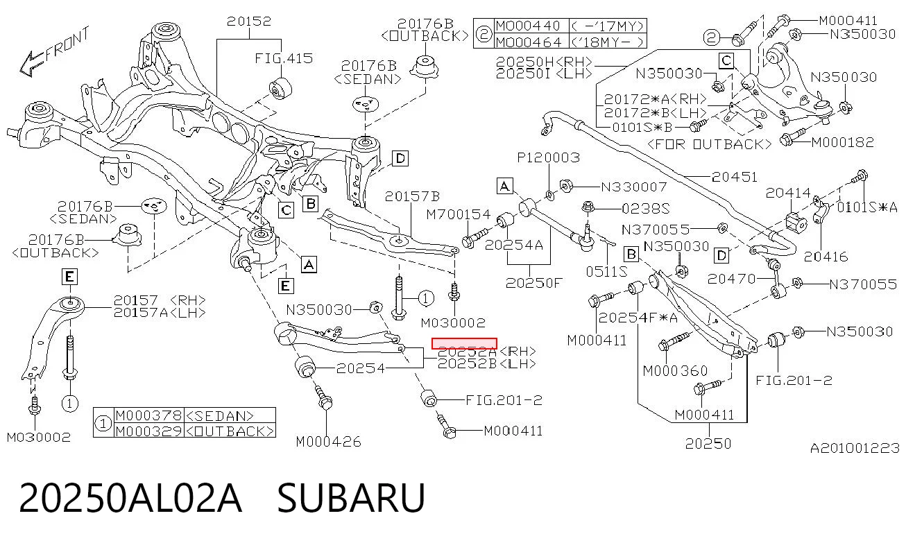 20250AL02A Subaru Czop (zwrotnica) tylny prawy