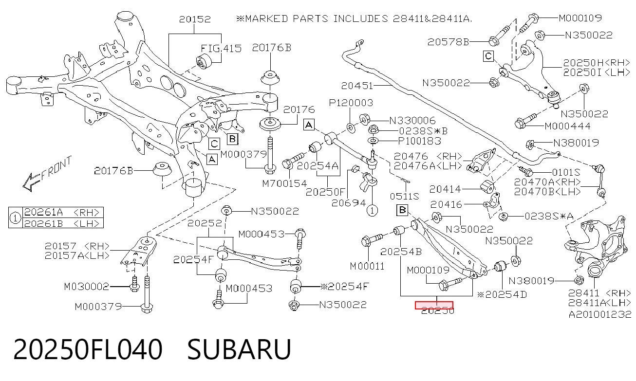 20250FL040 Subaru Silentblock wahacza tylnego górnego