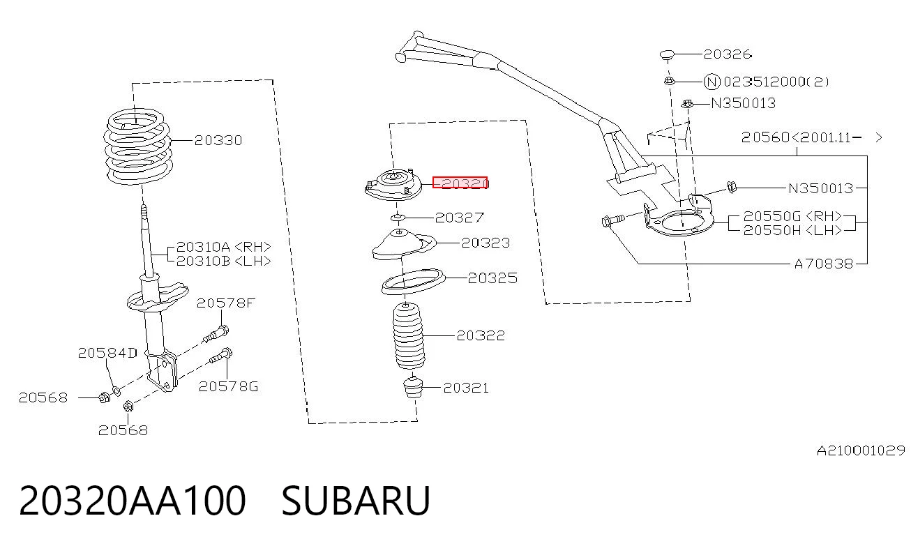 20320AA100 Subaru Poduszka amortyzatora przedniego