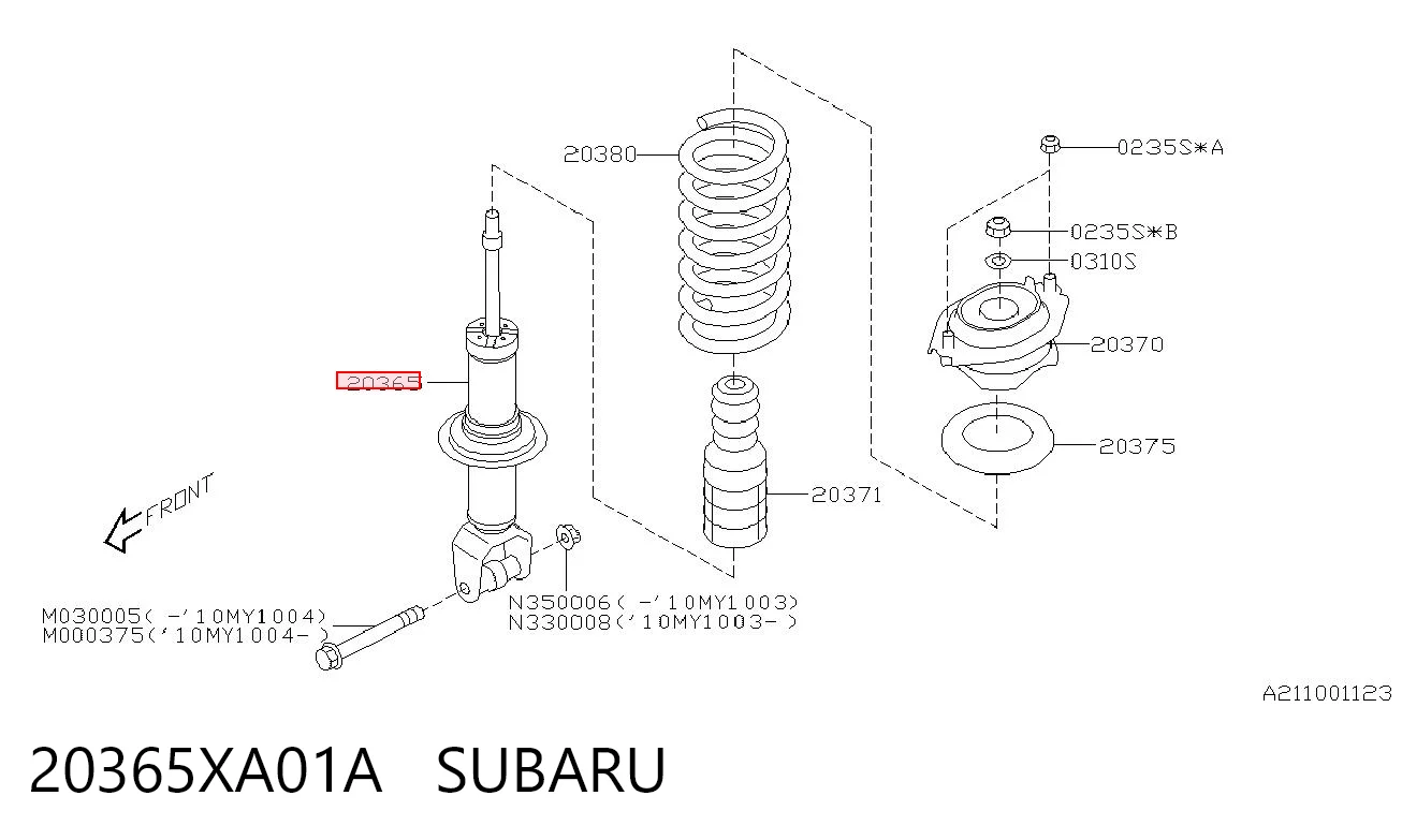 20365XA01A Subaru Amortyzator tylny