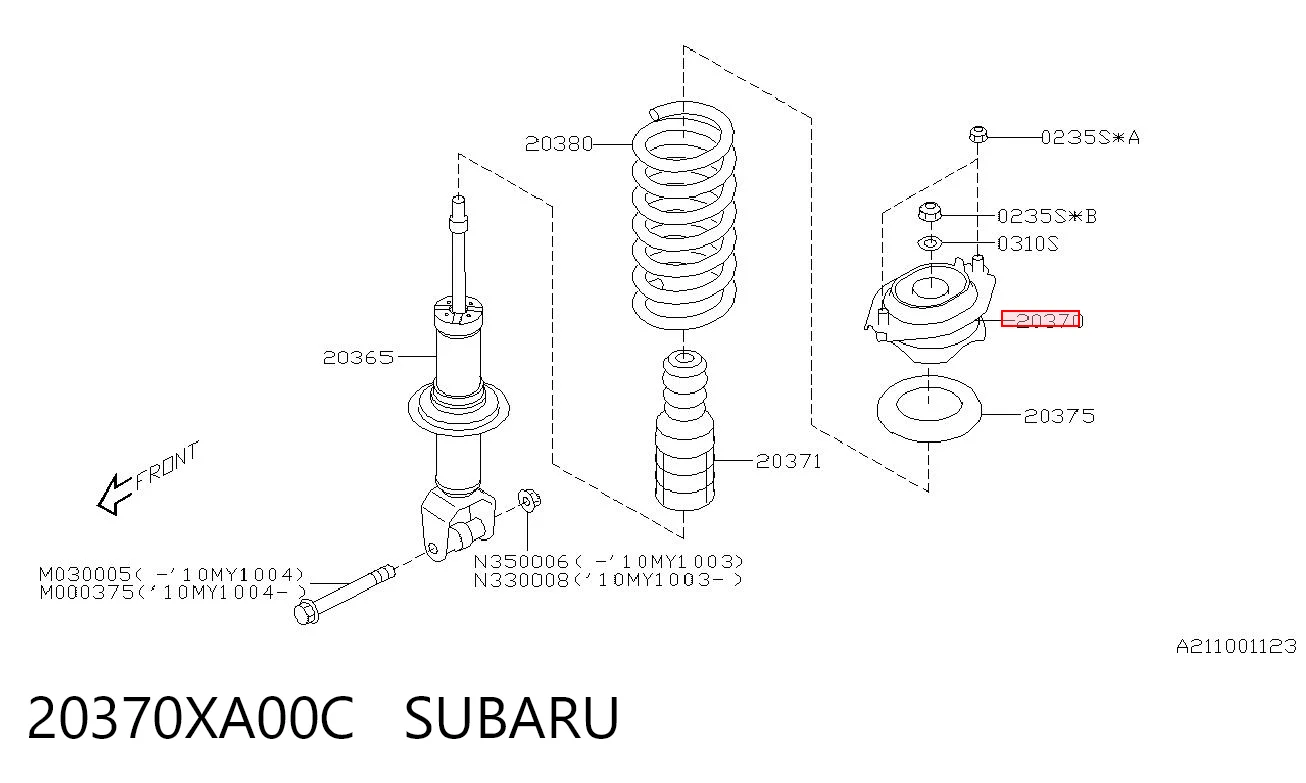 Poduszka amortyzatora tylnego do Subaru Tribeca  