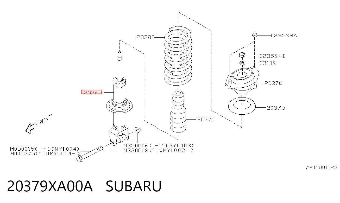 20379XA00A Subaru Amortyzator tylny