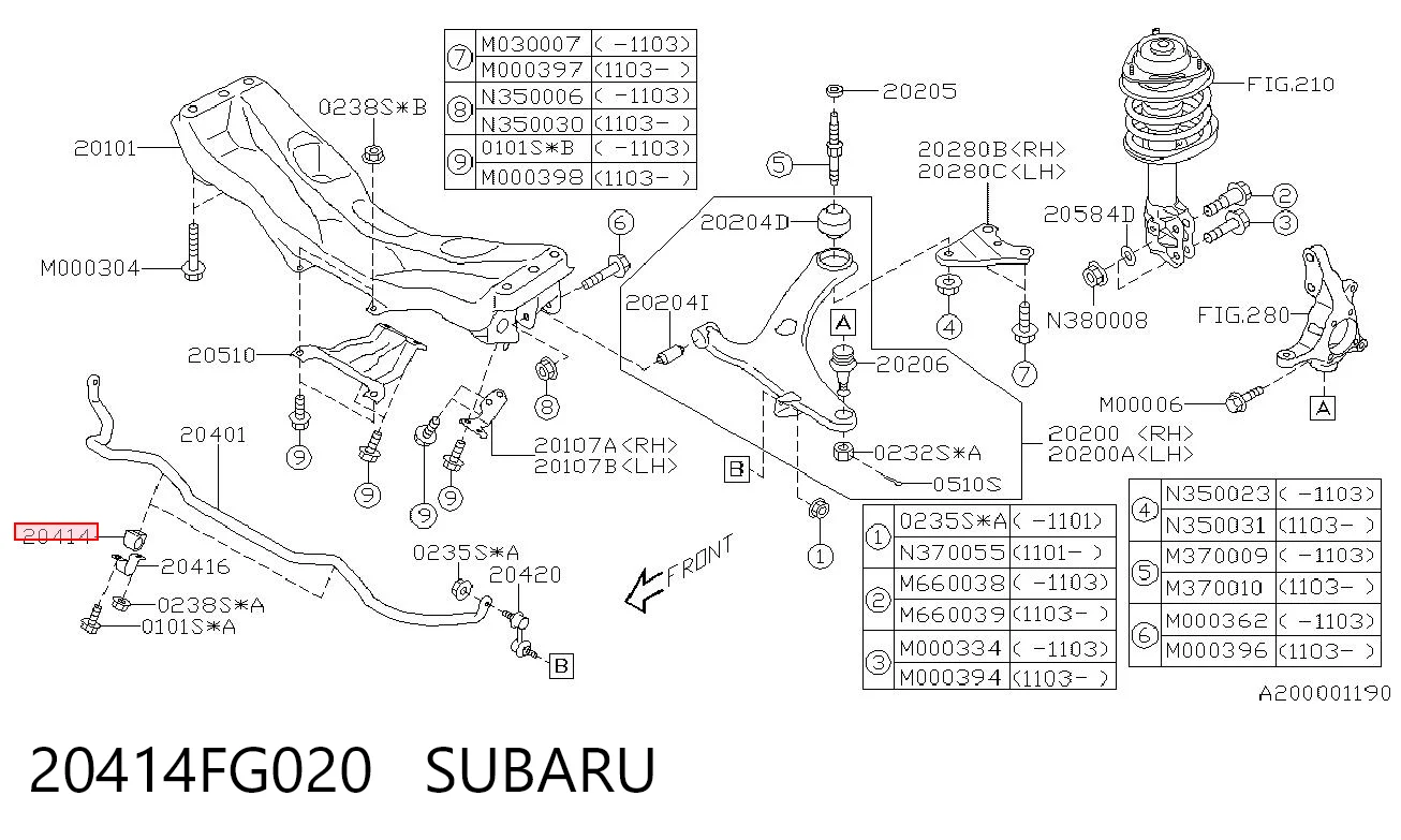 20414FG020 Subaru
