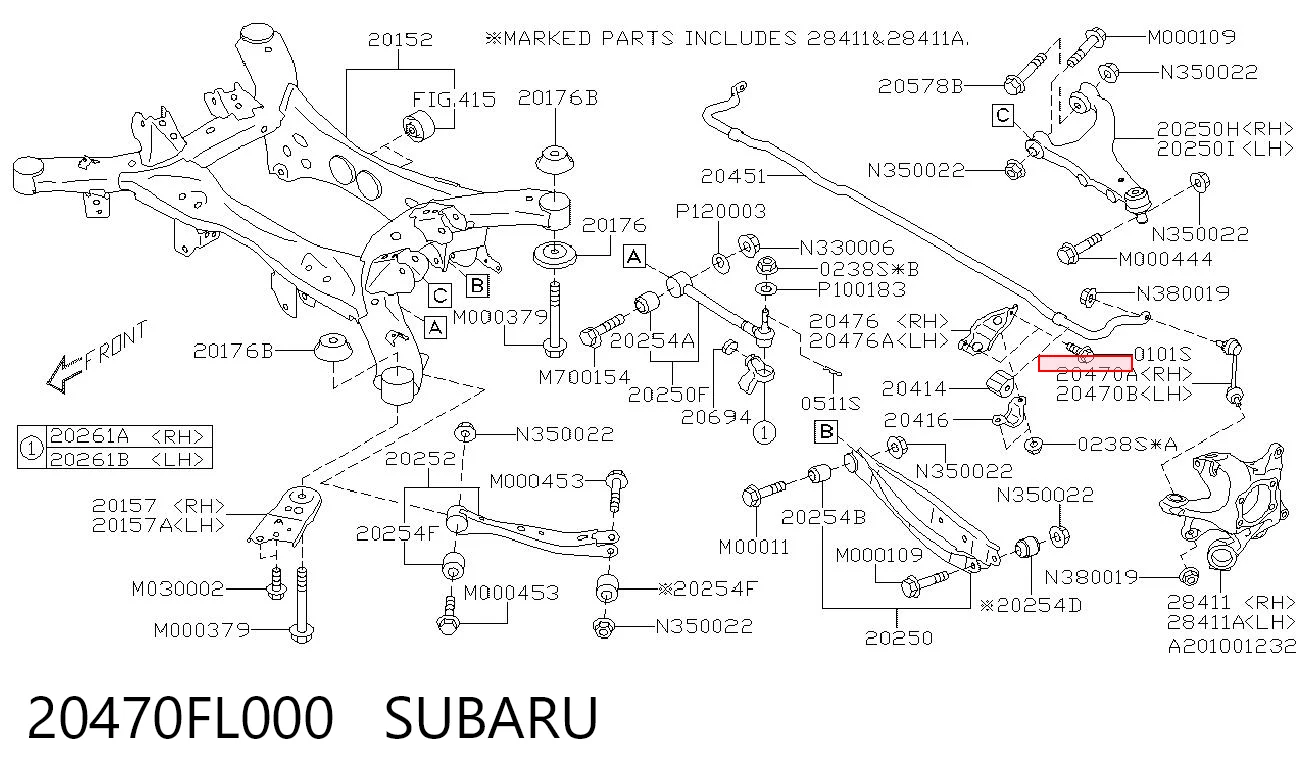 20470FL000 Subaru Lącznik stabilizatora tylnego prawy