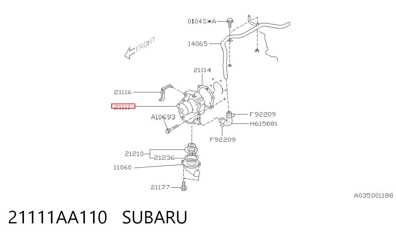 21111AA110 Subaru Pompa chłodząca wodna