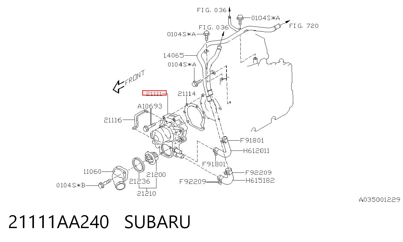 21111AA240 Subaru Pompa chłodząca wodna