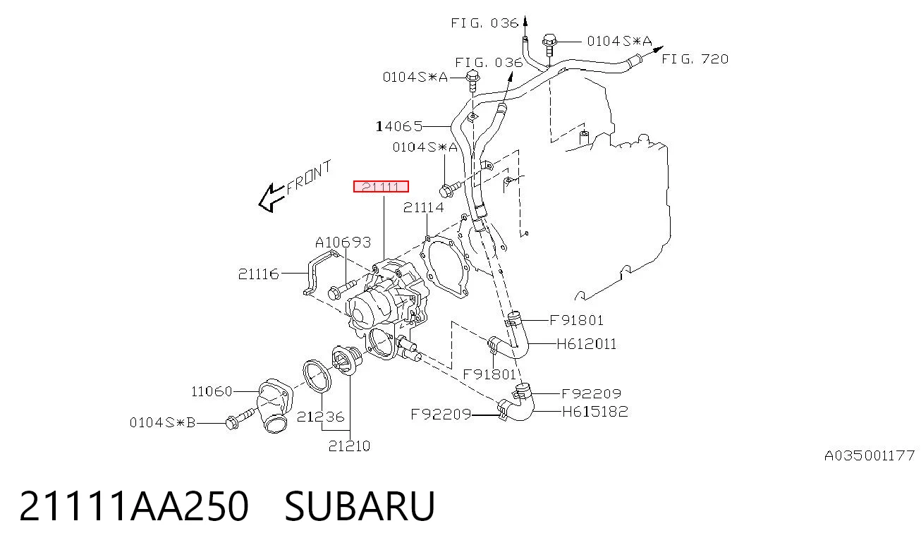21111AA250 Subaru Pompa chłodząca wodna