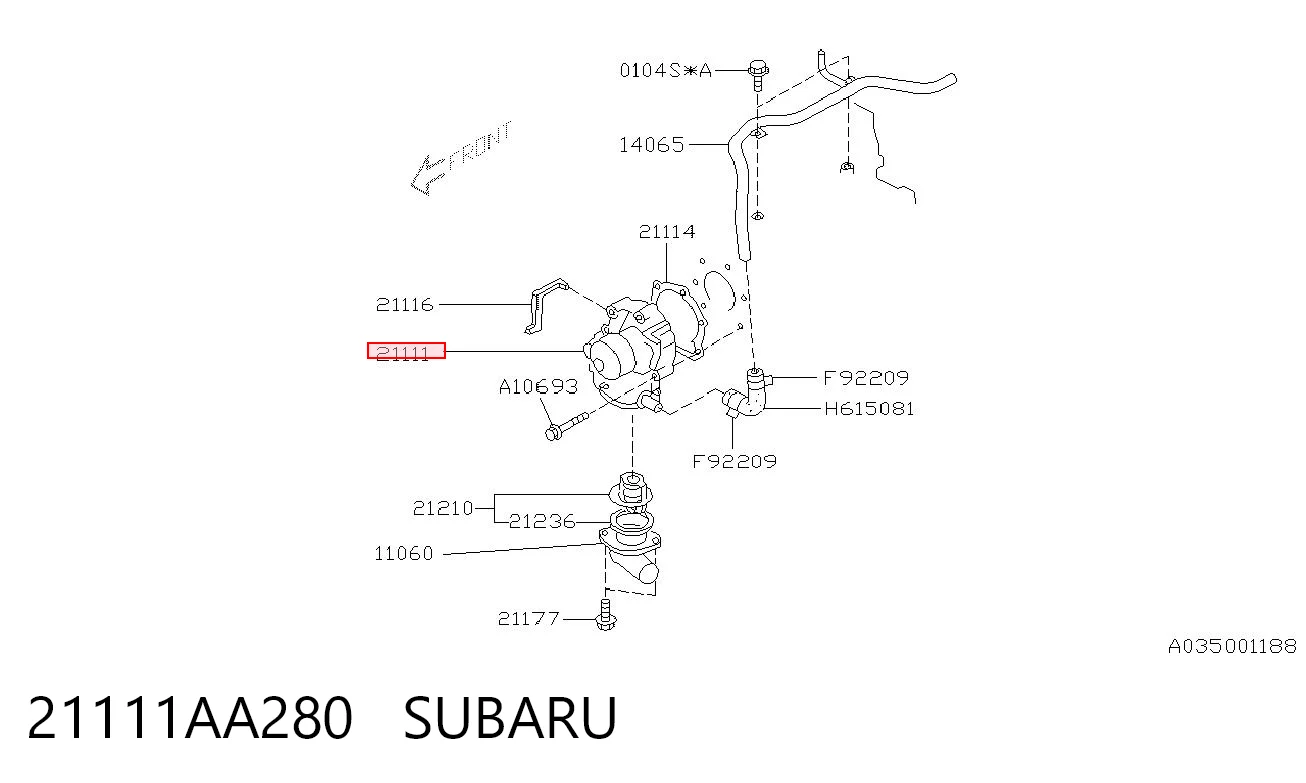 21111AA280 Subaru Pompa chłodząca wodna