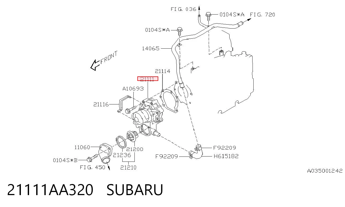 21111AA320 Subaru Pompa chłodząca wodna
