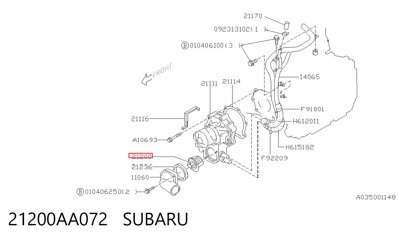 21200AA072 Subaru Termostat