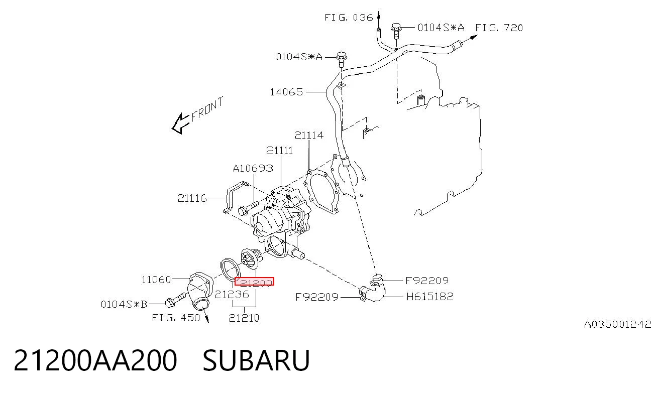 21200AA200 Subaru Termostat