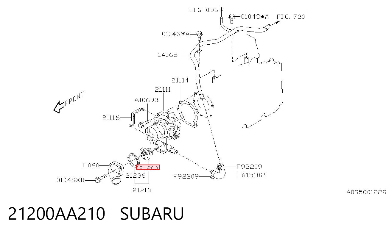 21200AA210 Subaru Termostat
