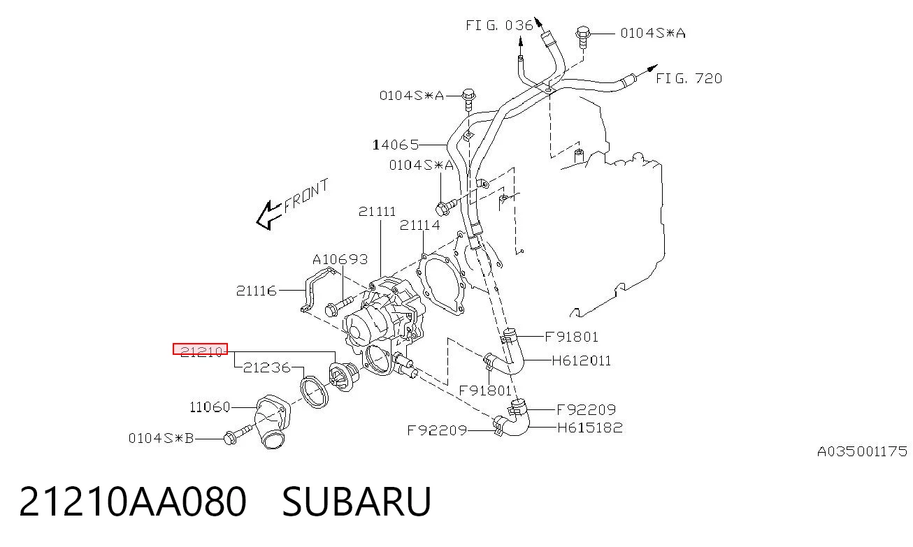 21210AA080 Subaru Termostat