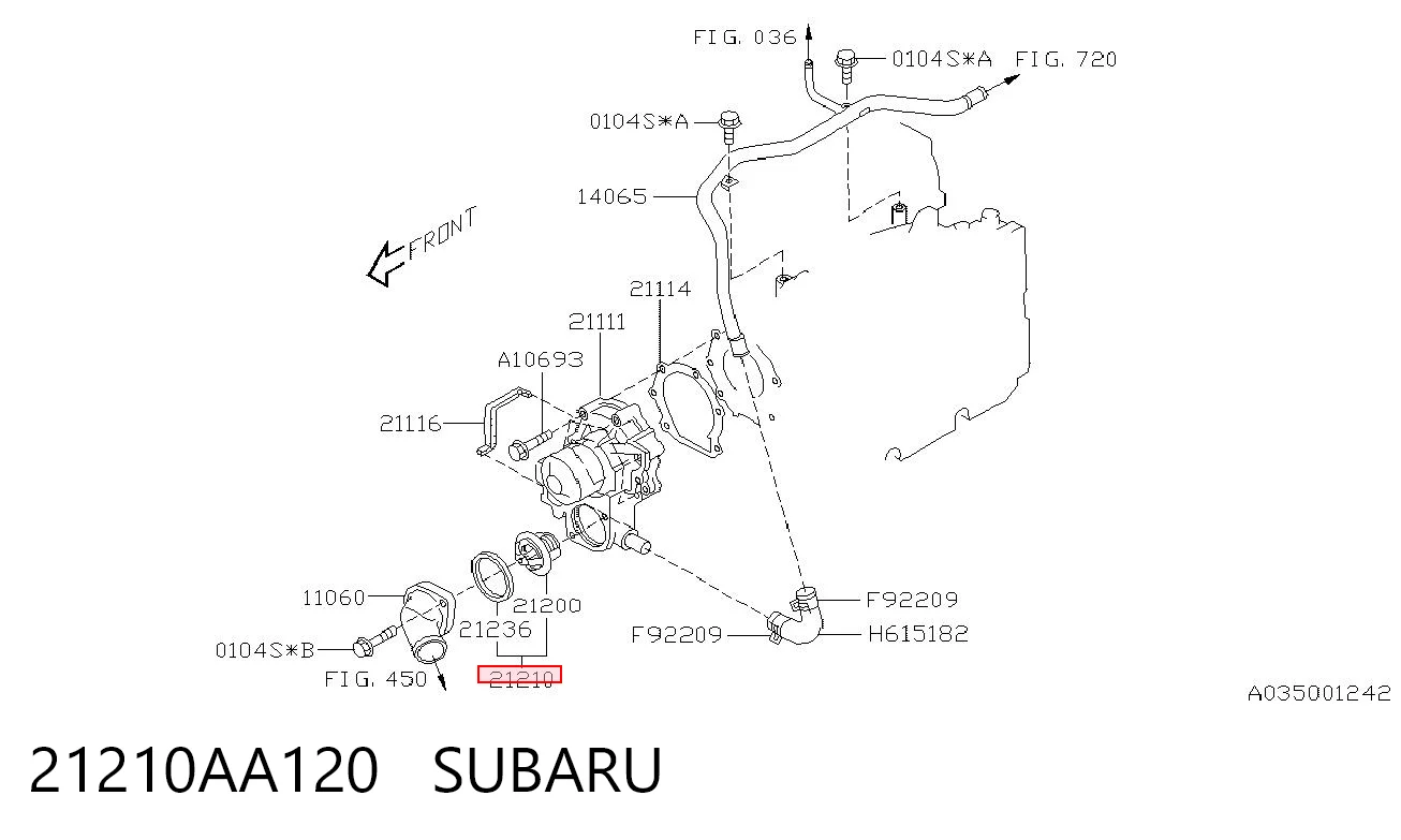 21210AA120 Subaru Termostat