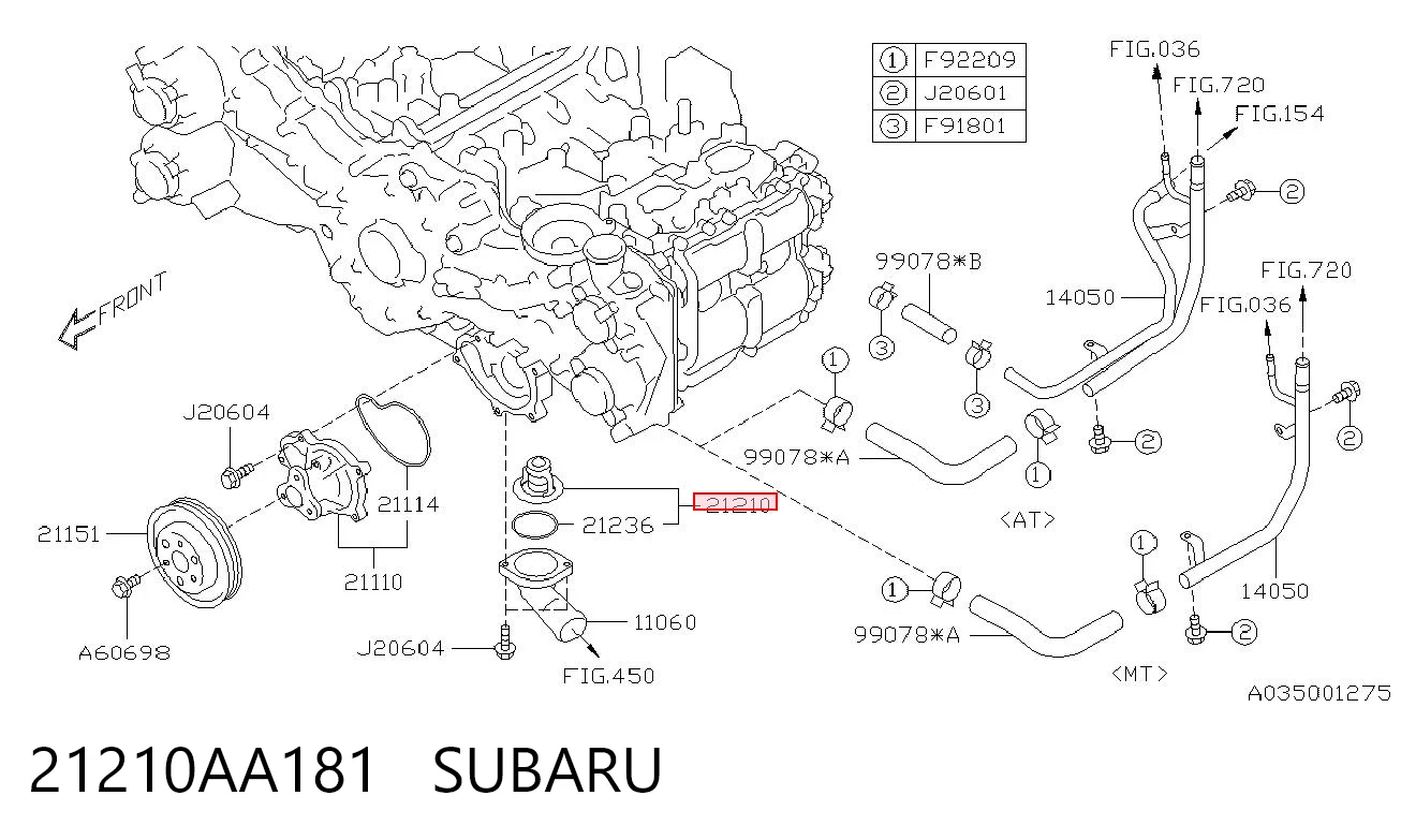 21210AA181 Subaru Termostat