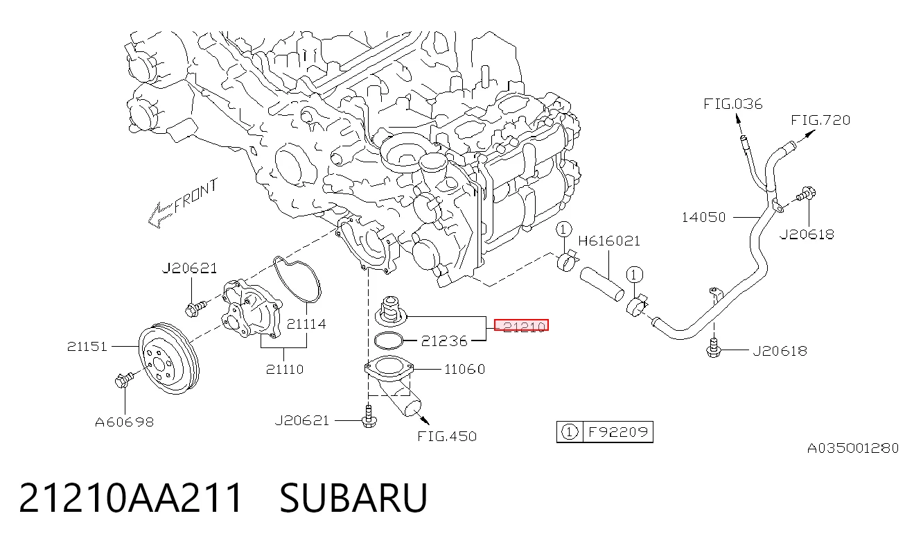 21210AA211 Subaru Termostat