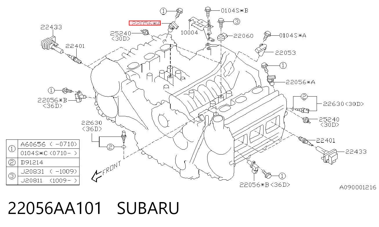 22056AA101 Subaru Czujnik położenia wałka rozrządu
