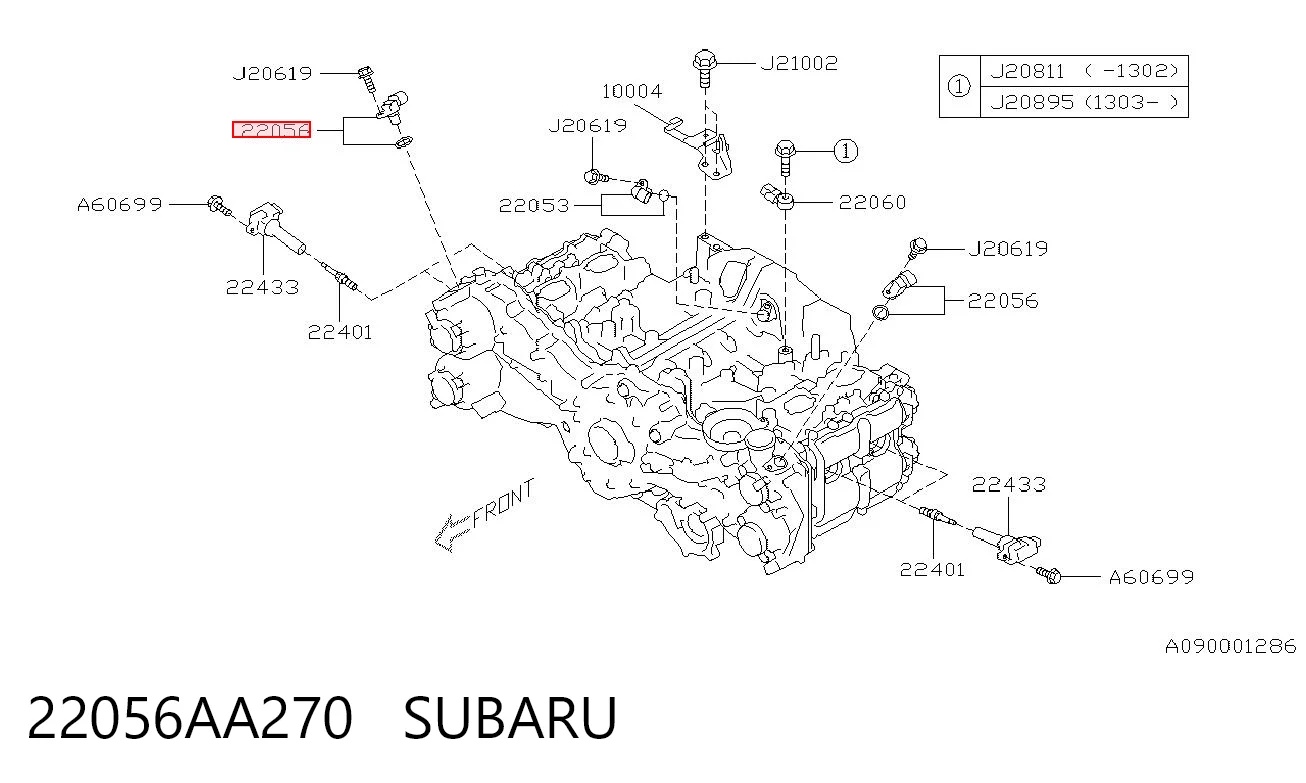 22056AA270 Subaru Czujnik położenia wałka rozrządu