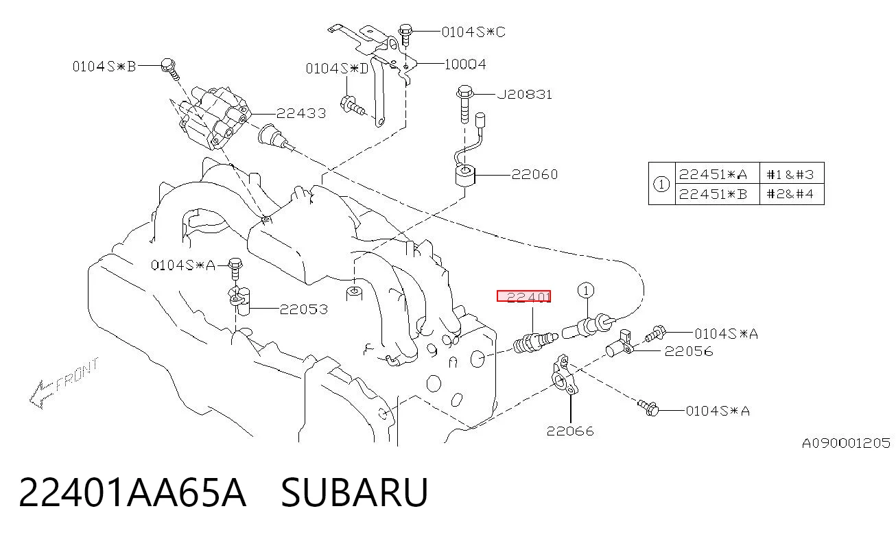 22401AA65A Subaru Świeca zapłonowa