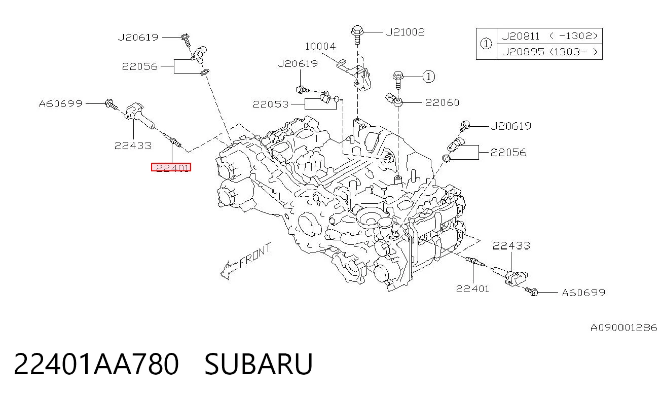 22401AA780 Subaru Świeca zapłonowa